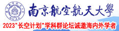 小穴12P南京航空航天大学2023“长空计划”学科群论坛诚邀海内外学者
